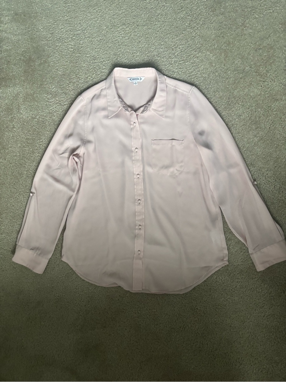 Nanette Lepore Pale Pink Long-Sleeve Button-Down Shirt